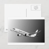 ジャンボジェット飛行機飛行機空飛んでいる飛 ポストカード (正面/裏面)