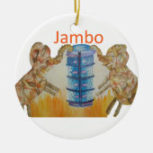 ジャンボジャンボアフリカキッズゾーンアートプリント セラミックオーナメント (正面)