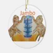 ジャンボジャンボアフリカキッズゾーンアートプリント セラミックオーナメント (左)