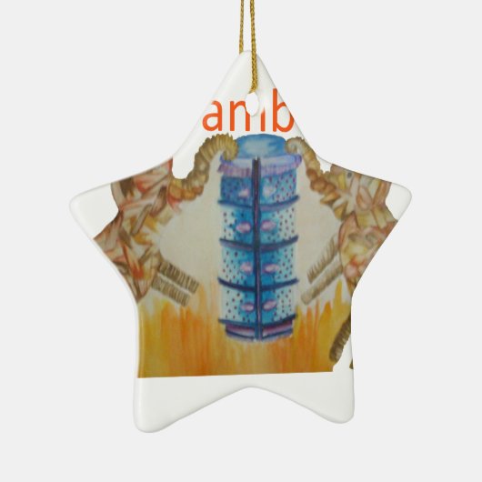 ジャンボジャンボアフリカキッズゾーンアートプリント セラミックオーナメント (右)