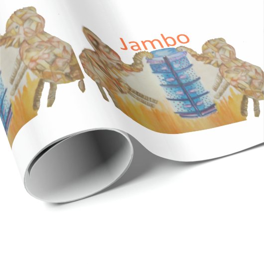 ジャンボジャンボアフリカキッズゾーンアートプリント ラッピングペーパー (ロールコーナー)