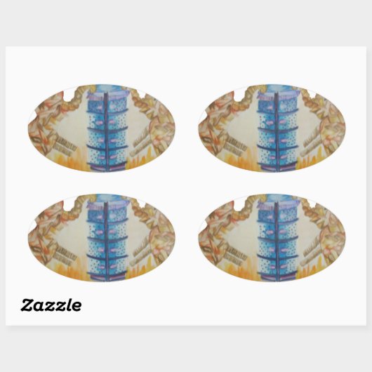 ジャンボジャンボアフリカキッズゾーンアートプリント 楕円形シール (シート)