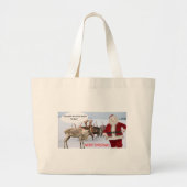 ジャンボトメリークリスマスサンタブタ ラージトートバッグ (正面)