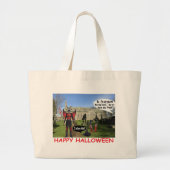 ジャンボトートハッピーハローウィン、デビルヤギ ラージトートバッグ (正面)