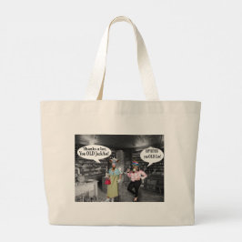 ジャンボトートハッピーバースデー牛とジャッカス ラージトートバッグ