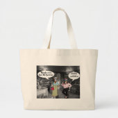 ジャンボトートハッピーバースデー牛とジャッカス ラージトートバッグ (正面)