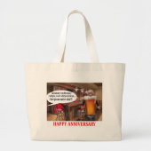 ジャンボトート.ハッピーアニバーサリー。オランウタンビール ラージトートバッグ (正面)