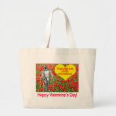 ジャンボトート.ハッピーバレンタインデー.ブラックラボ/ ti ラージトートバッグ (正面)