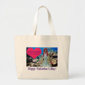 ジャンボトート.ハッピーバレンタインデー。 doe/mermaid ラージトートバッグ (正面)