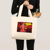 ジャンボトート.新年中国のおめでとう。 ラージトートバッグ (正面(商品))