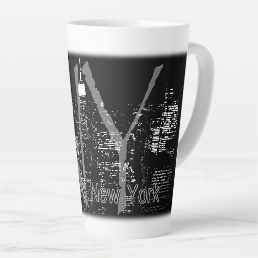 ジャンボニューヨークコーヒーマグNYCパーソナライズされたカップ カフェラテマグ (右アングル)