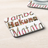 ジャンボハクナマタタアフリカヴィンテージアートプリント コースター (左側)