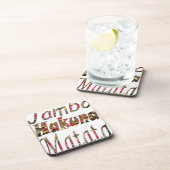 ジャンボハクナマタタアフリカヴィンテージアートプリント コースター (右側)
