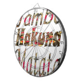 ジャンボハクナマタタアフリカヴィンテージアートプリント ダーツボード (正面右)