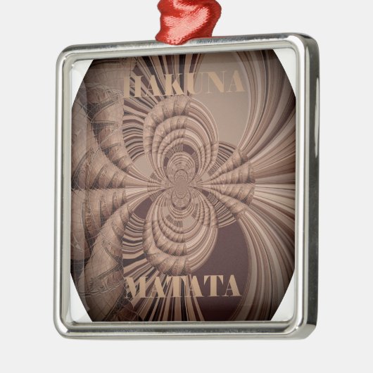 ジャンボハクナマタタケニヤジラフェサファリ織り メタルオーナメント (左)
