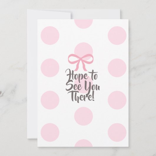 ジャンボピンク水玉模様ガールズベビーシャワー招待状 招待状 (裏面)