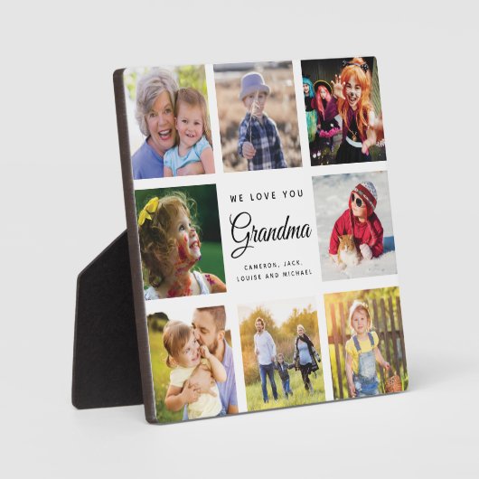 ジャンボファミリー写真コラージュおばあちゃん愛してる フォトプラーク (正面)