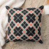 ジャンボプレイド(コーラルミント白黒)装飾用クッション クッション (ブランケット)