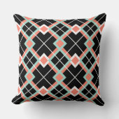 ジャンボプレイド(コーラルミント白黒)装飾用クッション クッション (正面)