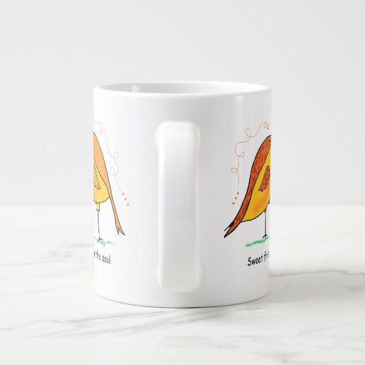 ジャンボマグカップの甘い友情の鳥 ジャンボコーヒーマグカップ (裏面)