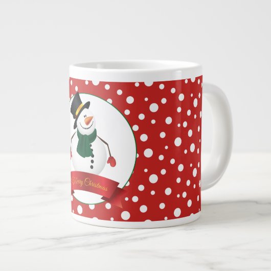 ジャンボマグクリスマス雪だるま ジャンボコーヒーマグカップ (正面右)
