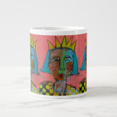 ジャンボマグ – スプレー絵を描とクラウン ジャンボコーヒーマグカップ (正面)