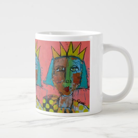 ジャンボマグ – スプレー絵を描とクラウン ジャンボコーヒーマグカップ (右)