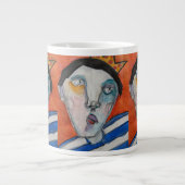 ジャンボマ包まれたグ – 青 ジャンボコーヒーマグカップ (正面)