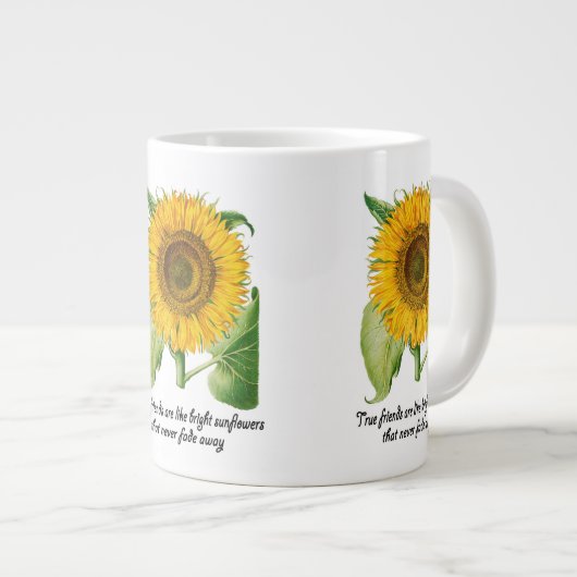 ジャンボ大杯マグフレンド友人友好ギフトフラワー ジャンボコーヒーマグカップ (正面右)
