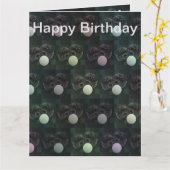 ジャンボ斑入り芝生ボウル誕生日カード, カード (黄色い花)