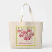 ジャンボ明るい赤紫色上のエキゾチックトート ラージトートバッグ (裏面)