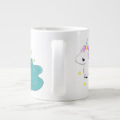 ジャンボ星との漫画のユニコーンの3色 ジャンボコーヒーマグカップ (裏面)