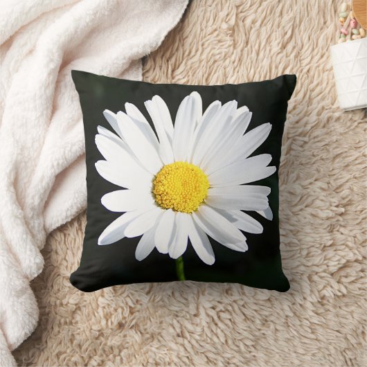 ジャンボ白いShastaデイジーの花の枕 クッション (ブランケット)