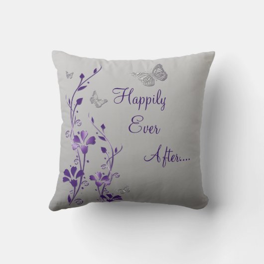 ジャンボ紫色の灰色の蝶花の記念品の枕 クッション (裏面)