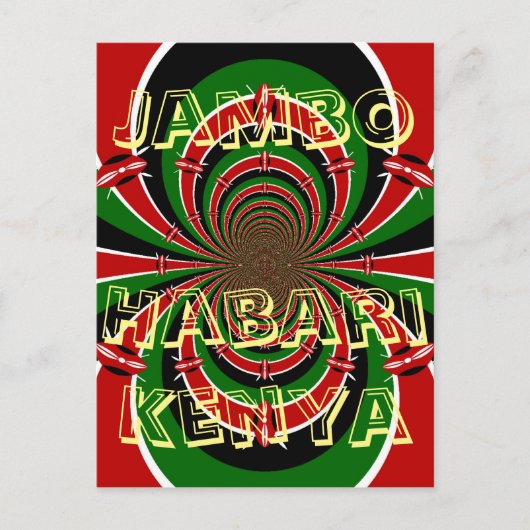 ジャンボ羽張!ケニアHakuna Matata Swhili挨拶 ポストカード (正面)
