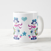 ジャンボ雪だるま万華鏡のように千変万化するパターンコレクションクリスマス ジャンボコーヒーマグカップ (正面右)