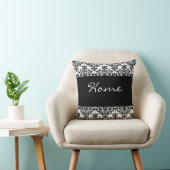 ジャンボ黒白ダマスク枕 クッション (椅子)