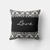 ジャンボ黒白ダマスク枕 クッション (裏面)