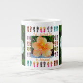 ジャンボ20オンス、ハワイアン·ハイビスカス·タペストリ ジャンボコーヒーマグカップ (正面)