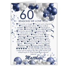 ジャンボ60誕生日60理由We Love You Card