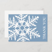 ジャンボ スノーフレーク 感謝カード (青灰色/白色) (正面/裏面)