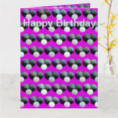 ジャンボ ピンク 芝生 ボウリング 誕生日 カード, カード (黄色い花)