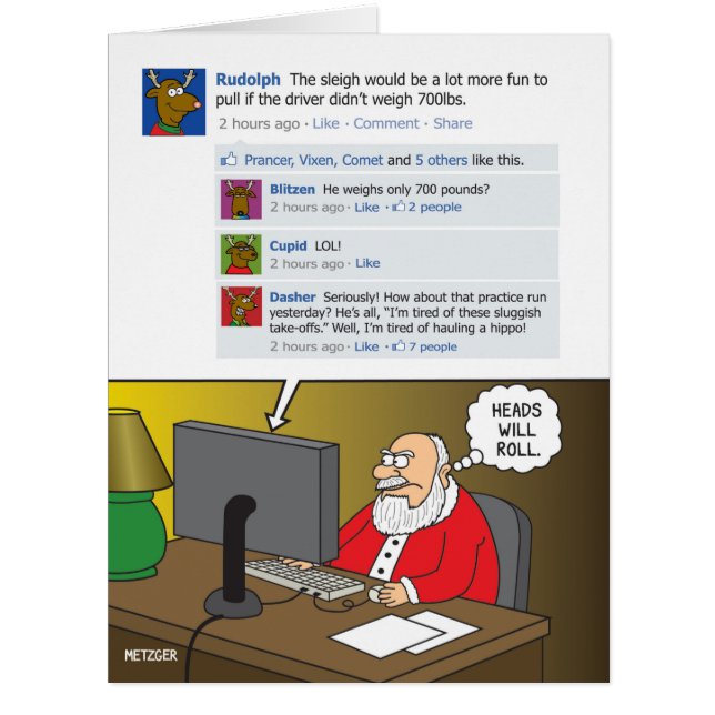 ジャンボ・ヘッドが転がクリスマス・カード (正面)