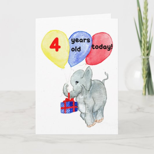 'ジャンボ' 4th Birthday Card カード (正面)