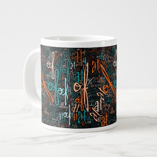 ジャンボSR名Word-cloud Mug by Marla Goldberg ジャンボコーヒーマグカップ (正面左)