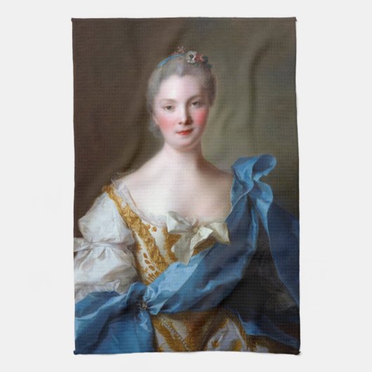 ジャンマルク・ナティエ「ポルト夫人の肖像」1754年 キッチンタオル (縦)