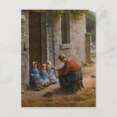 ジャン食べ物を与えフランソワ・ミレットの女の子 シーズンポストカード (正面)