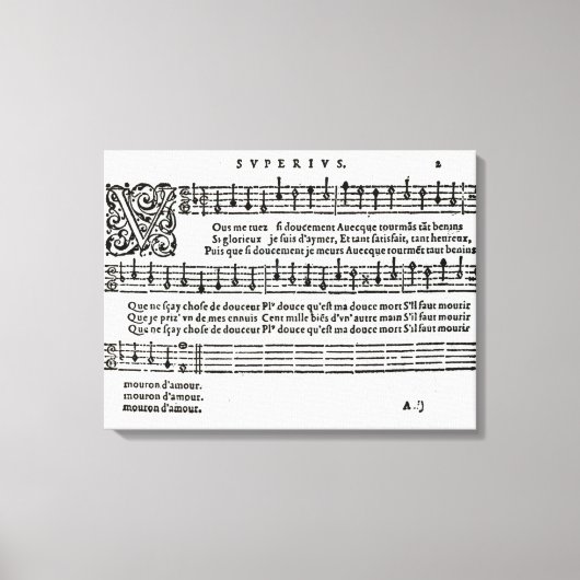 ジャン・アントワーヌ・デ・バイフによる音楽への詩 キャンバスプリント (正面)