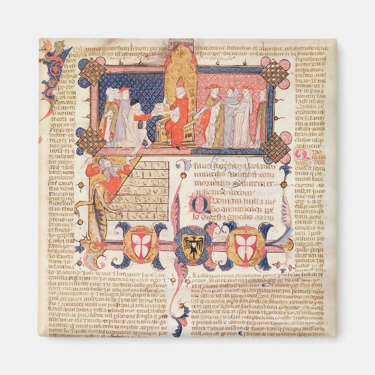 ジャン・アンドレが教皇クレメント5世に作品を発表 マグネット (正面)