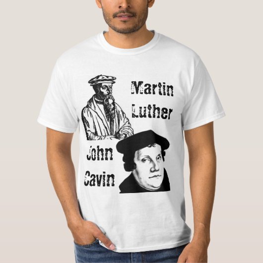 ジャン・カルヴァン、マーティンLuther Tシャツ (正面)